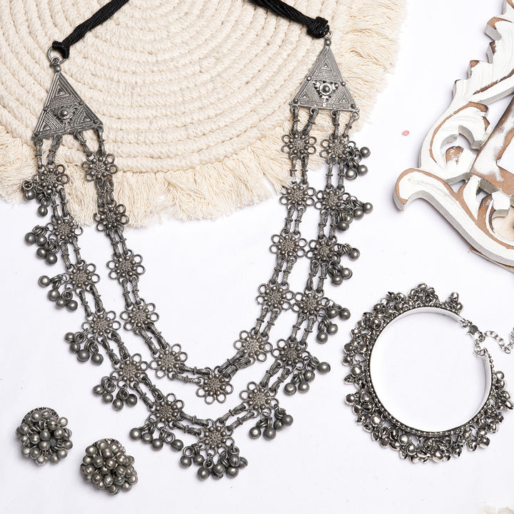 Teejh Ubika Silver Oxidised Jewelry Gift Set
