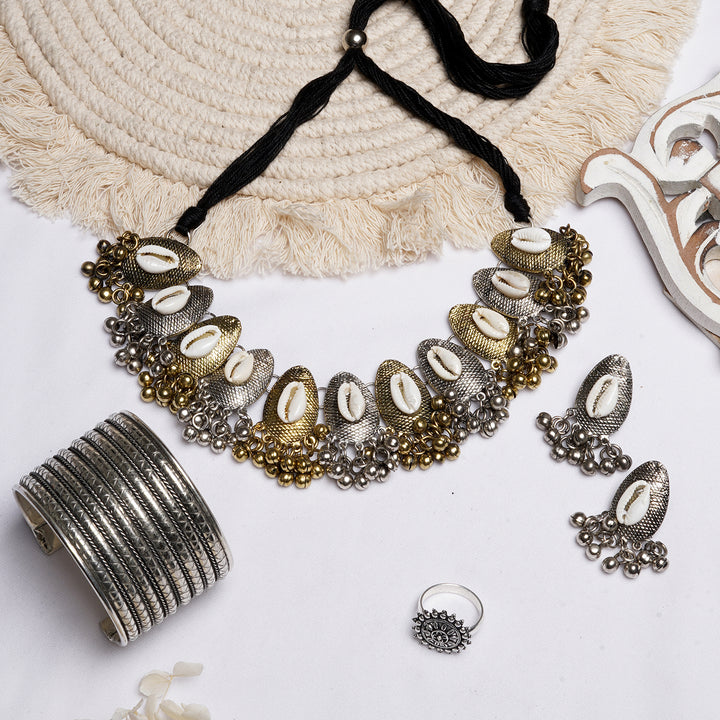 Teejh Kaish Silver Oxidised Jewelry Gift Set