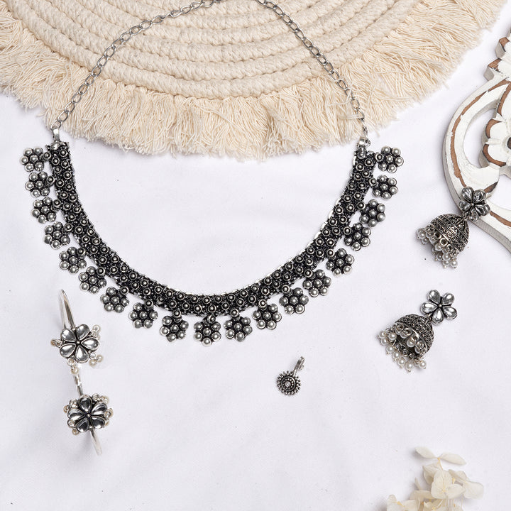 Teejh Rashul Silver Oxidised Jewelry Gift Set