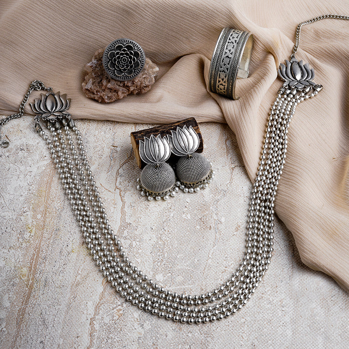 Teejh Mrunalini Silver Oxidised Jewelry Gift Set
