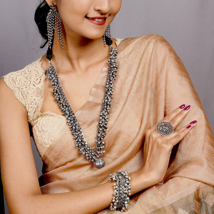 Teejh Reyna Metallic Silver oxidized Jewelry Gift Set