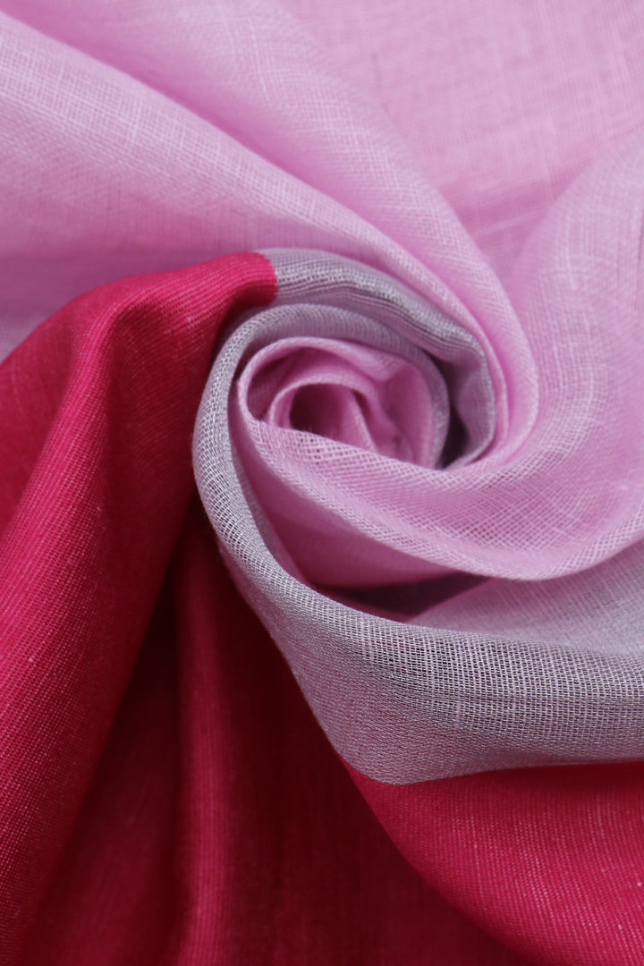 Teejh Pink Champagne Linen Mahapar Saree