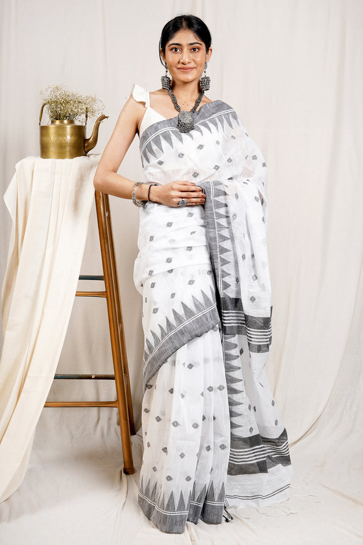 Teejh Salt &amp; Pepper Handloom Khadi Cotton Saree