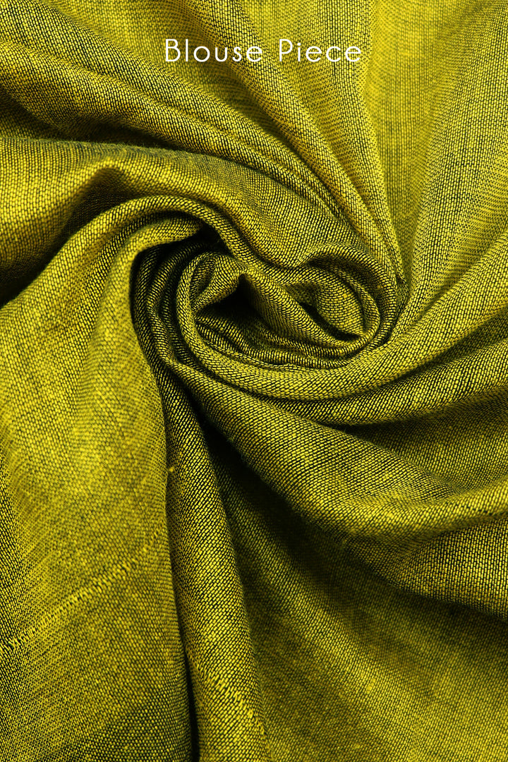 Teejh Shamrock Green Mulmul Cotton Saree