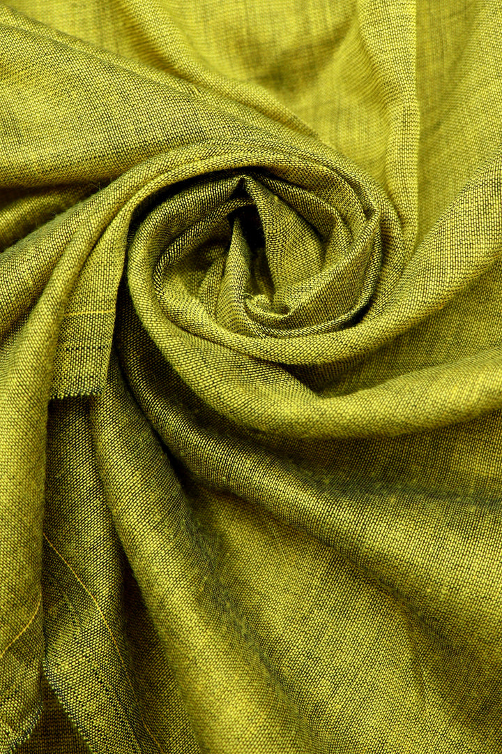 Teejh Parakeet Green and Blue Mulmul Cotton Saree