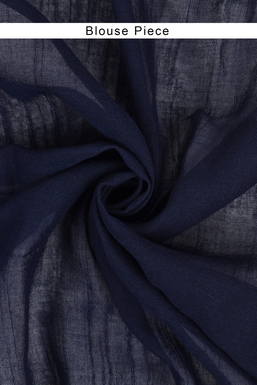 Teejh Meira Indigo Block Print Linen Saree With Blouse Piece