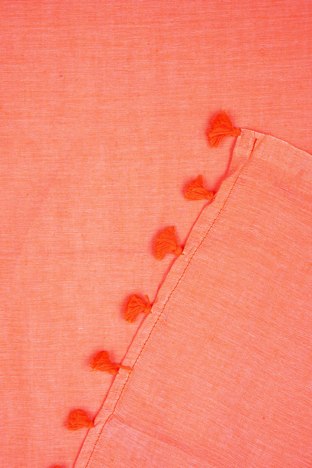 Teejh Orange Peach Mulmul Saree