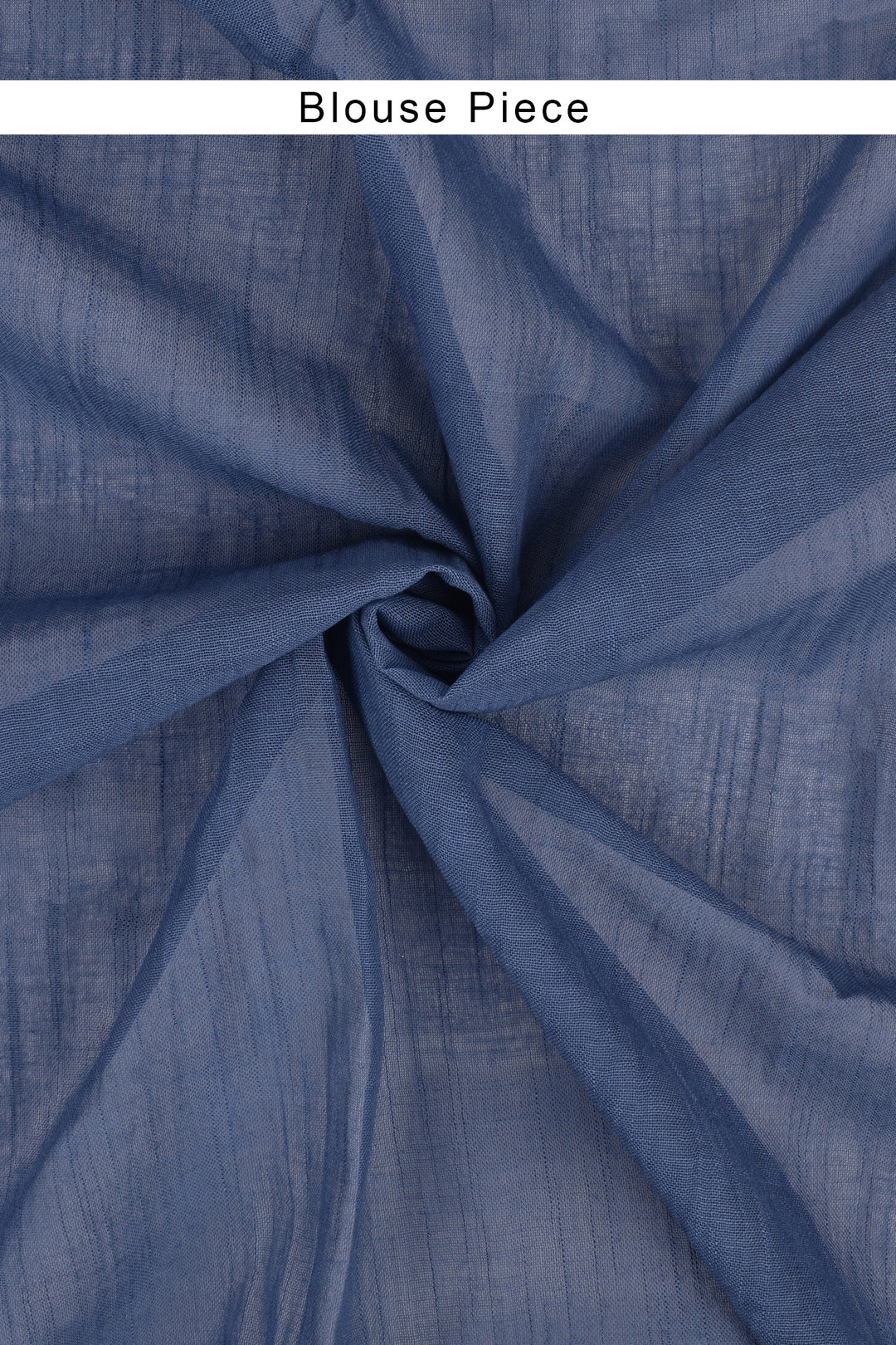 Teejh Aasmani Blue Block Print Linen Cotton Saree With Blouse Piece