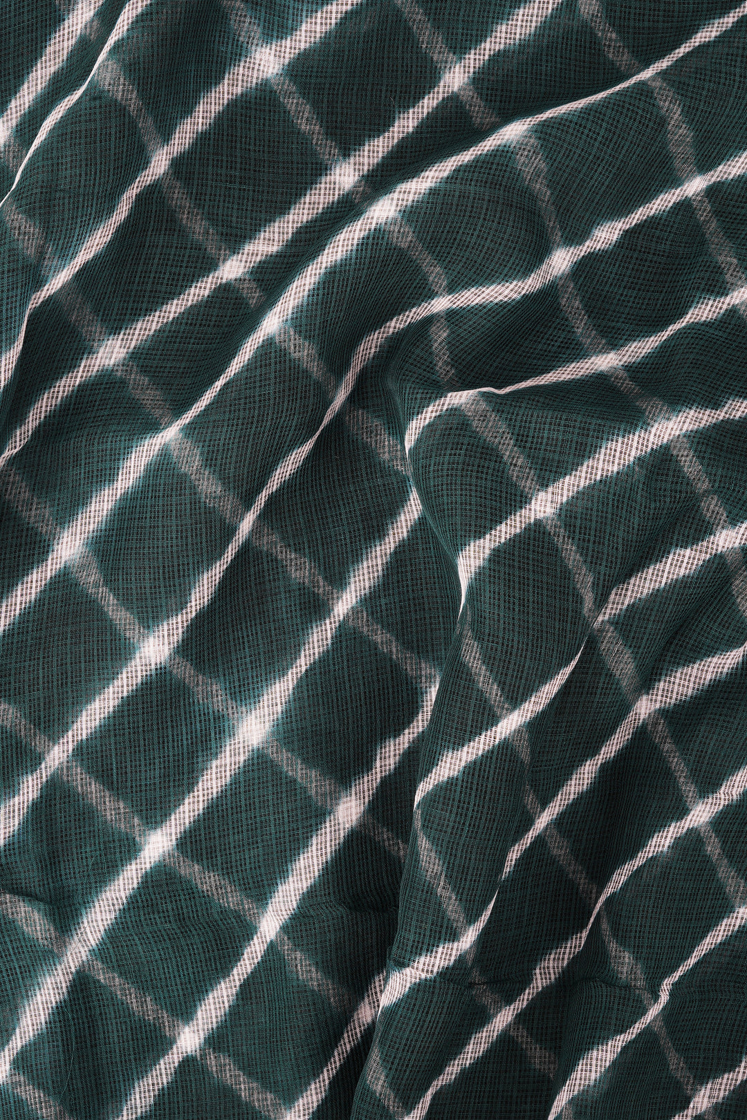 Teejh Aadia Dark Green Kota Leheriya Saree with Blouse Piece