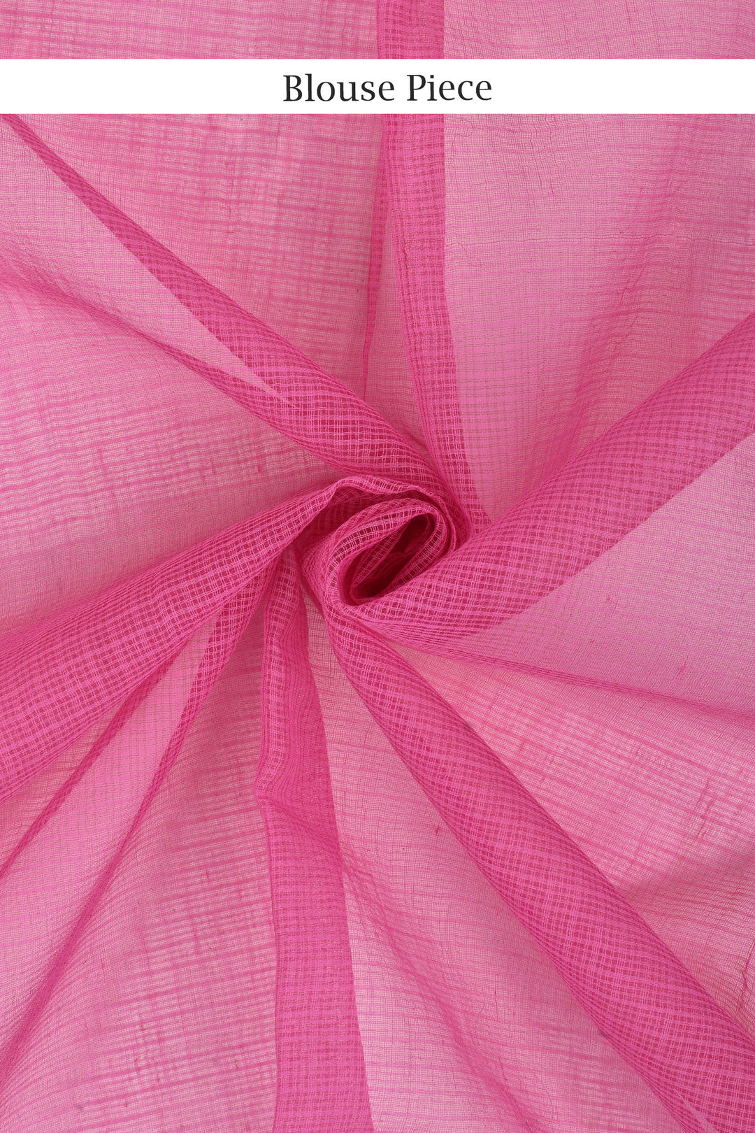 Teejh Aashika Pink and Lime Yellow Block Print Kota Saree With Blouse Piece