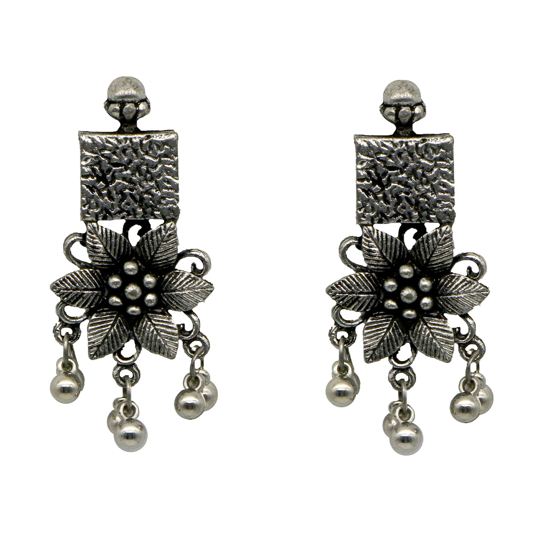 Teejh Khushi Ghungroo Silver Oxidised Necklace Set