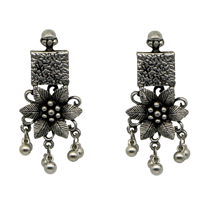 Teejh Khushi Ghungroo Silver Oxidised Necklace Set