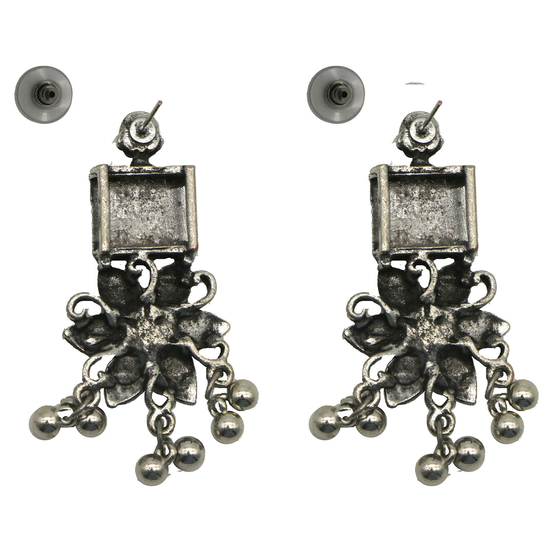 Teejh Khushi Ghungroo Silver Oxidised Necklace Set