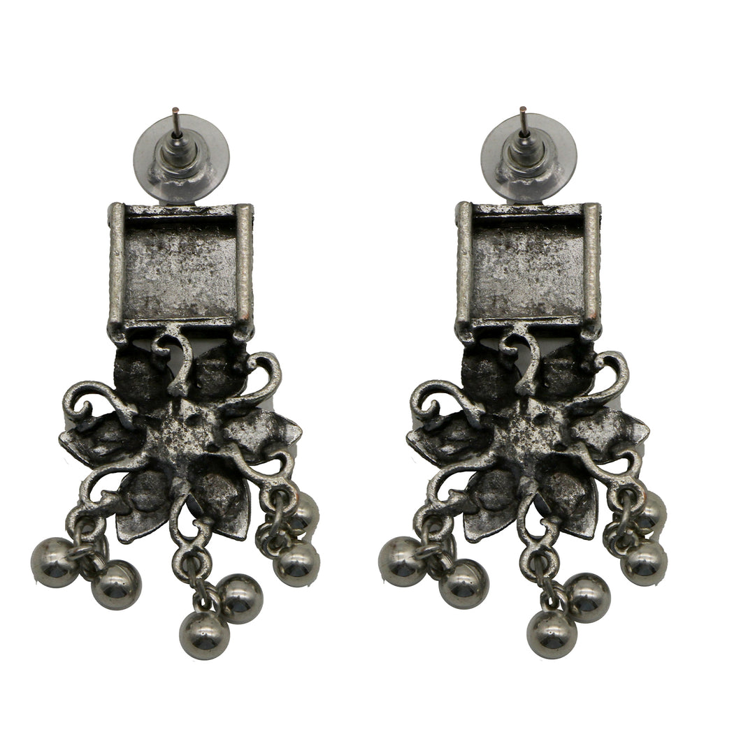 Teejh Khushi Ghungroo Silver Oxidised Necklace Set