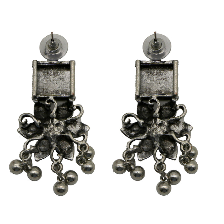 Teejh Khushi Ghungroo Silver Oxidised Necklace Set