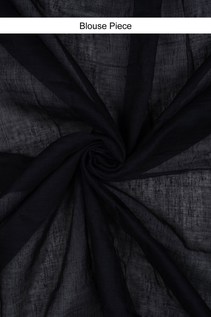 Teejh Kaira Black Mulmul Saree