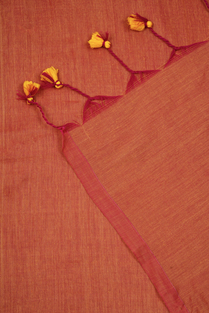 Teejh Kaira Peach Mulmul Saree