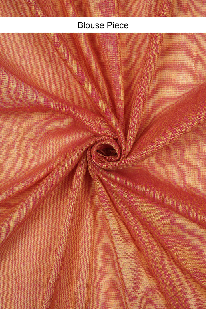 Teejh Kaira Peach Mulmul Saree