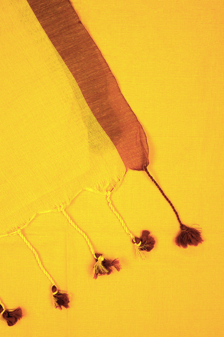 Teejh Kaira Yellow Mulmul Saree