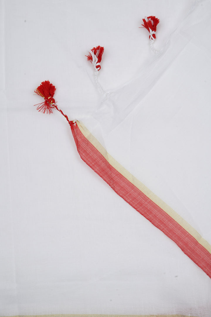 Teejh Kaira White Mulmul Saree