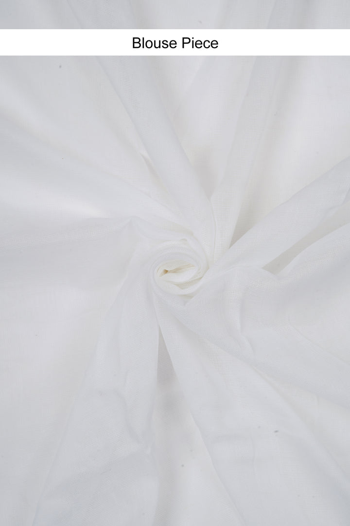 Teejh Kaira White Mulmul Saree