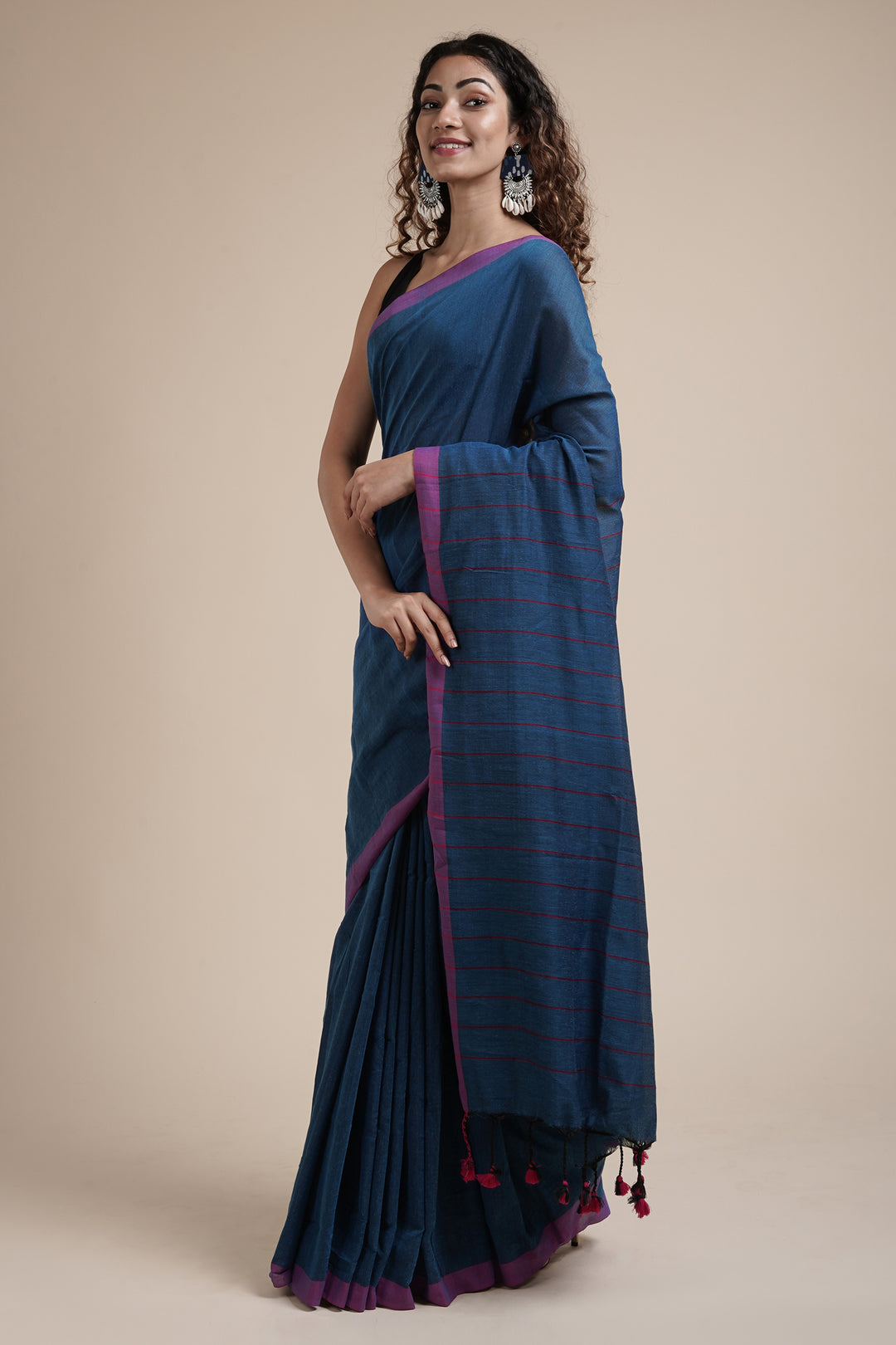 Teejh Kaira Blue Mulmul Saree