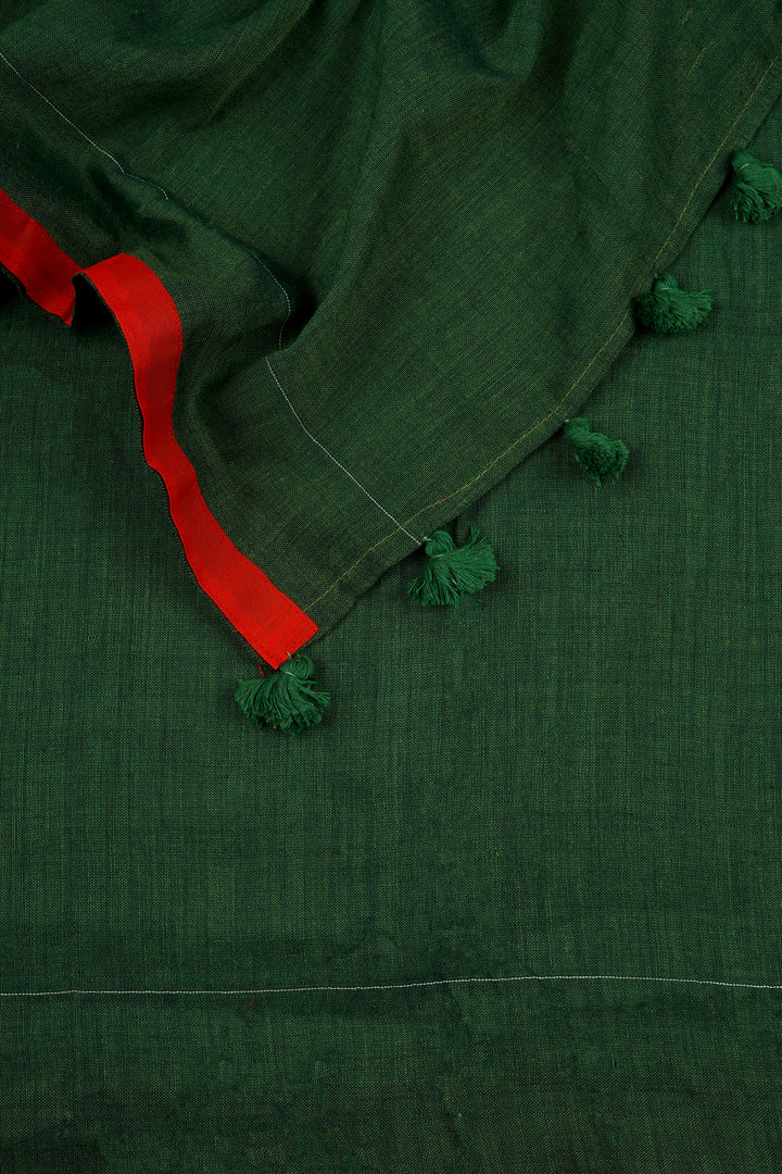 Teejh Kaira Emerald Green Mulmul Saree