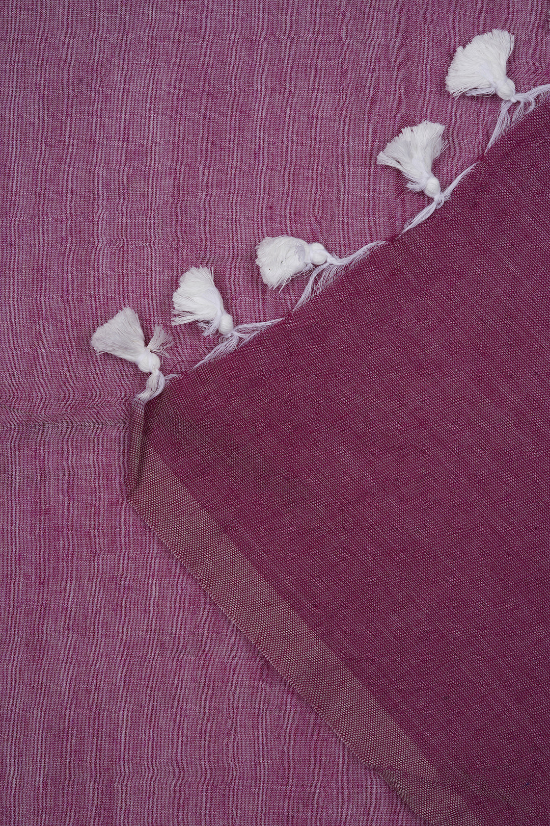 Teejh Iqra Onion Pink &amp; White Mulmul Saree