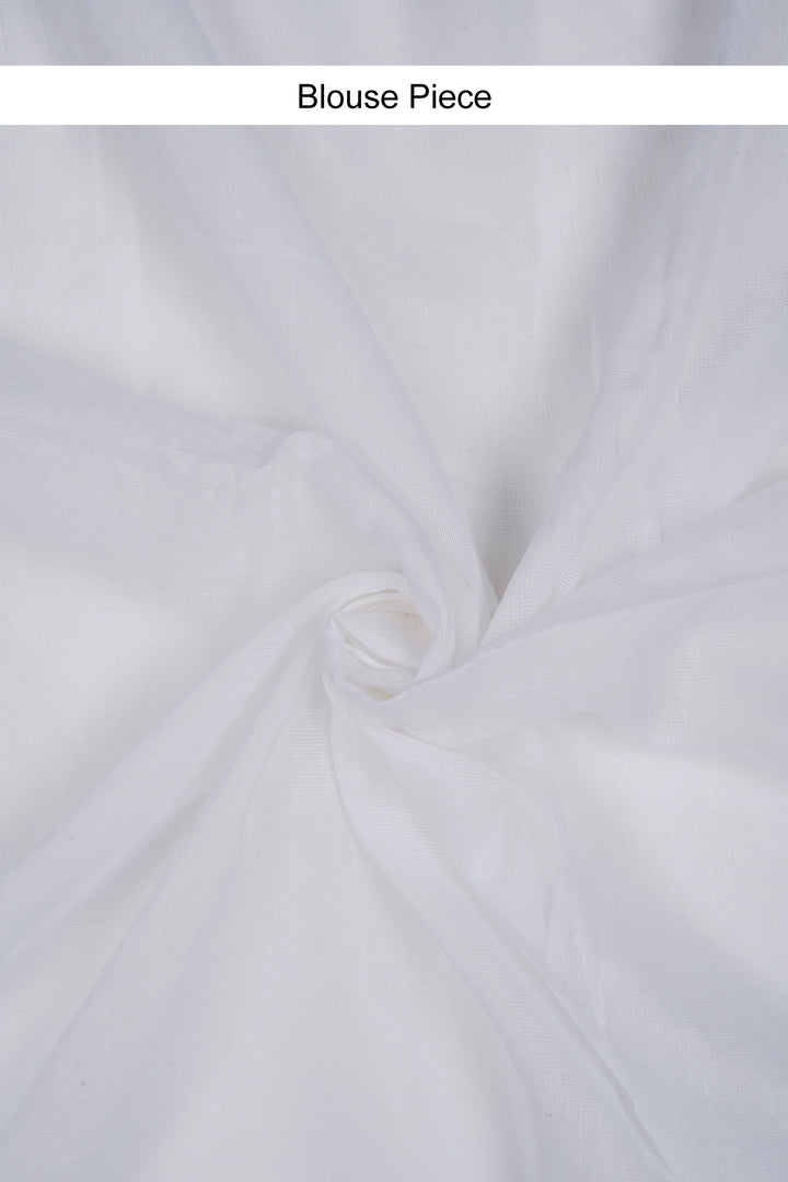 Teejh Iqra Onion Pink &amp; White Mulmul Saree