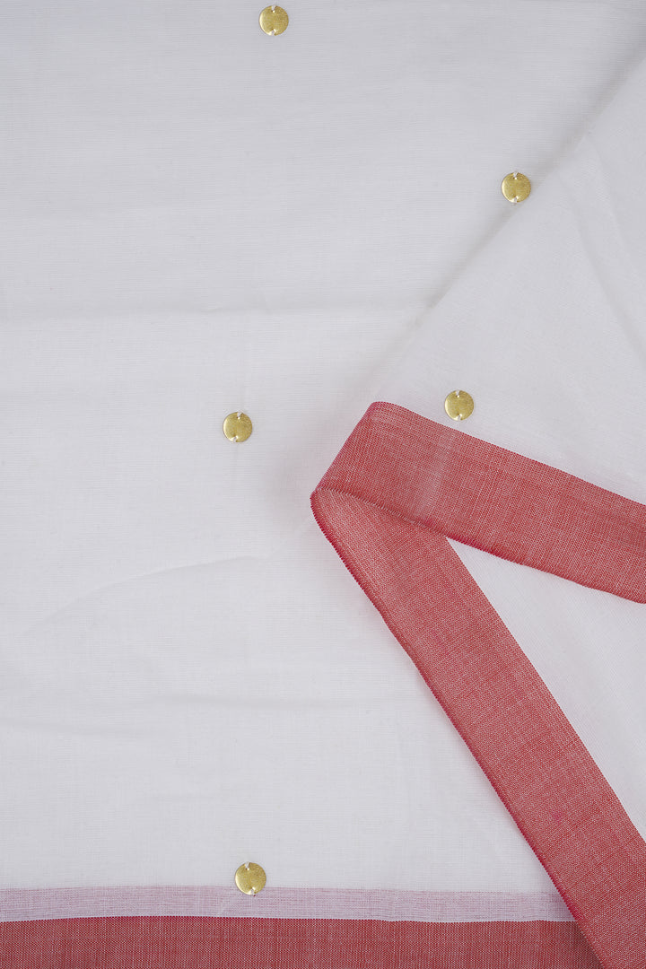 Teejh Savali White Mulmul Saree