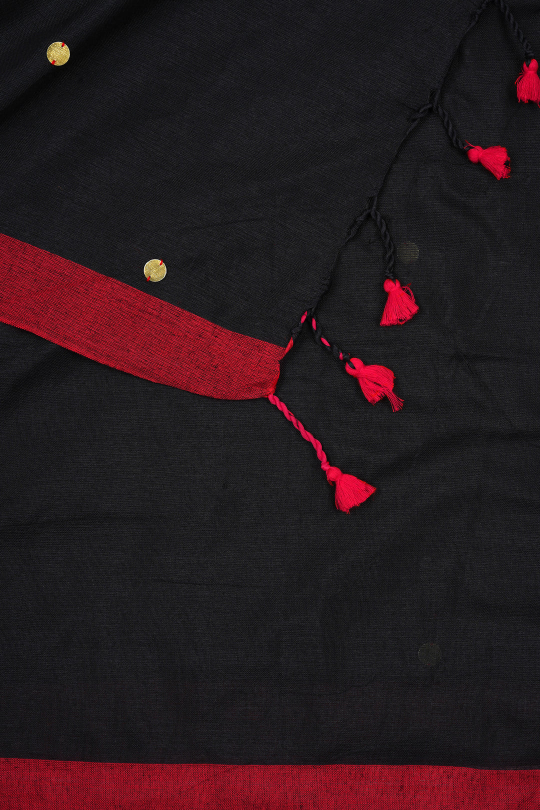 Teejh Savali Black Mulmul Saree