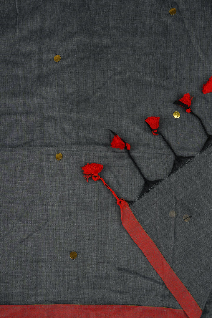 Teejh Savali Grey Mulmul Saree