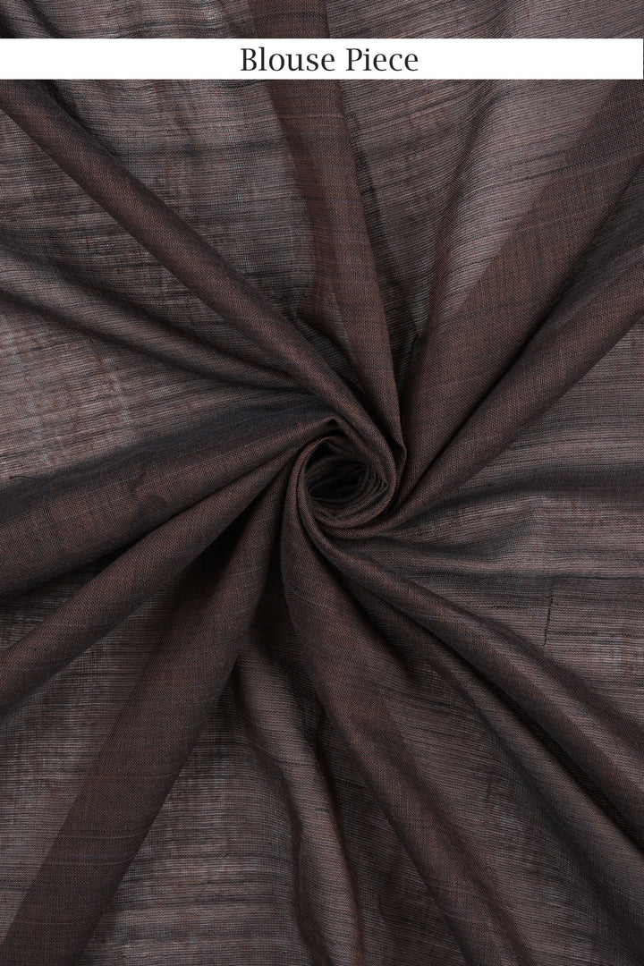 Teejh Savali Brown Mulmul Saree