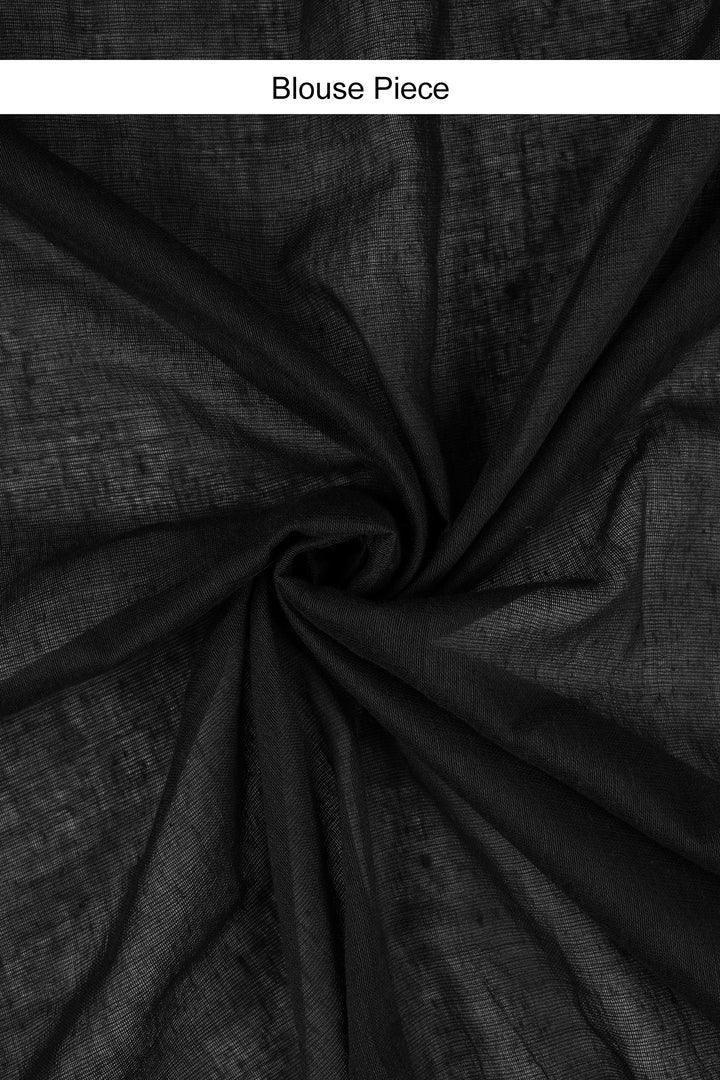 Teejh Varuni Rust Orange &amp; Black Mulmul Saree