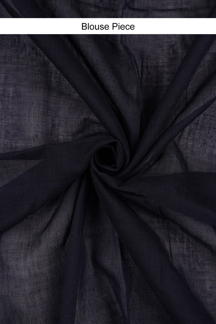 Teejh Varuni Royal Green &amp; Deep Blue Mulmul Saree