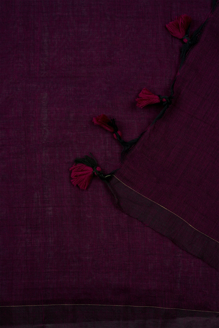 Teejh Takshi Purple Mulmul Saree