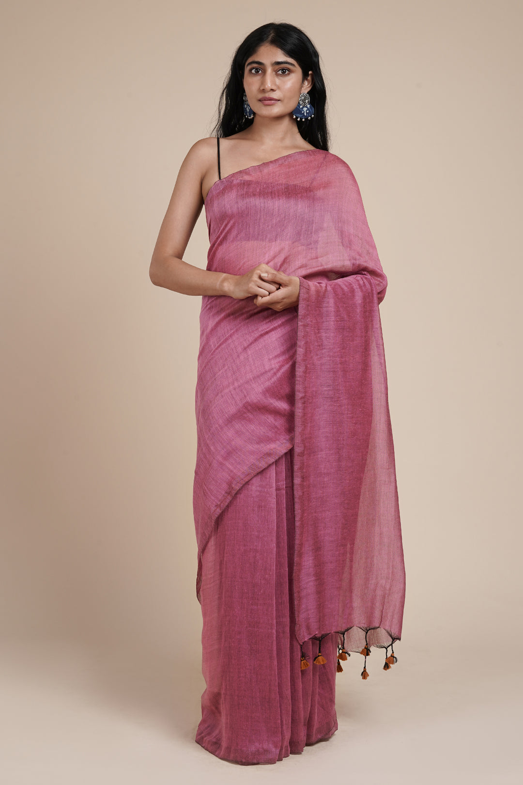 Teejh Takshi Onion Pink  Mulmul Saree