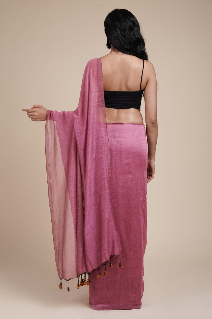 Teejh Takshi Onion Pink  Mulmul Saree