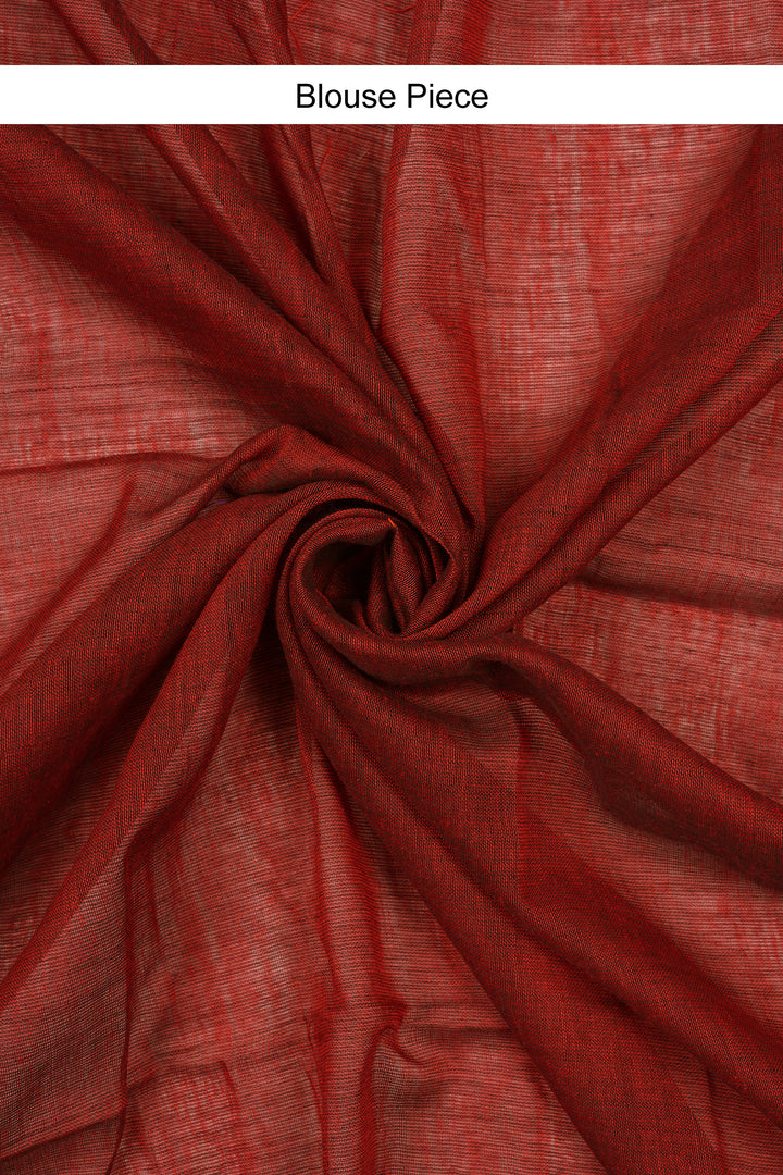 Teejh Takshi Maroon Mulmul Saree