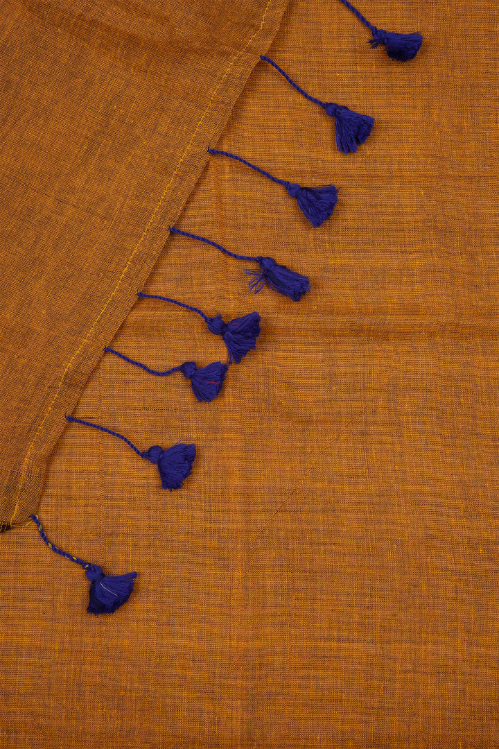 Teejh Takshi Mustard Yellow Mulmul Saree