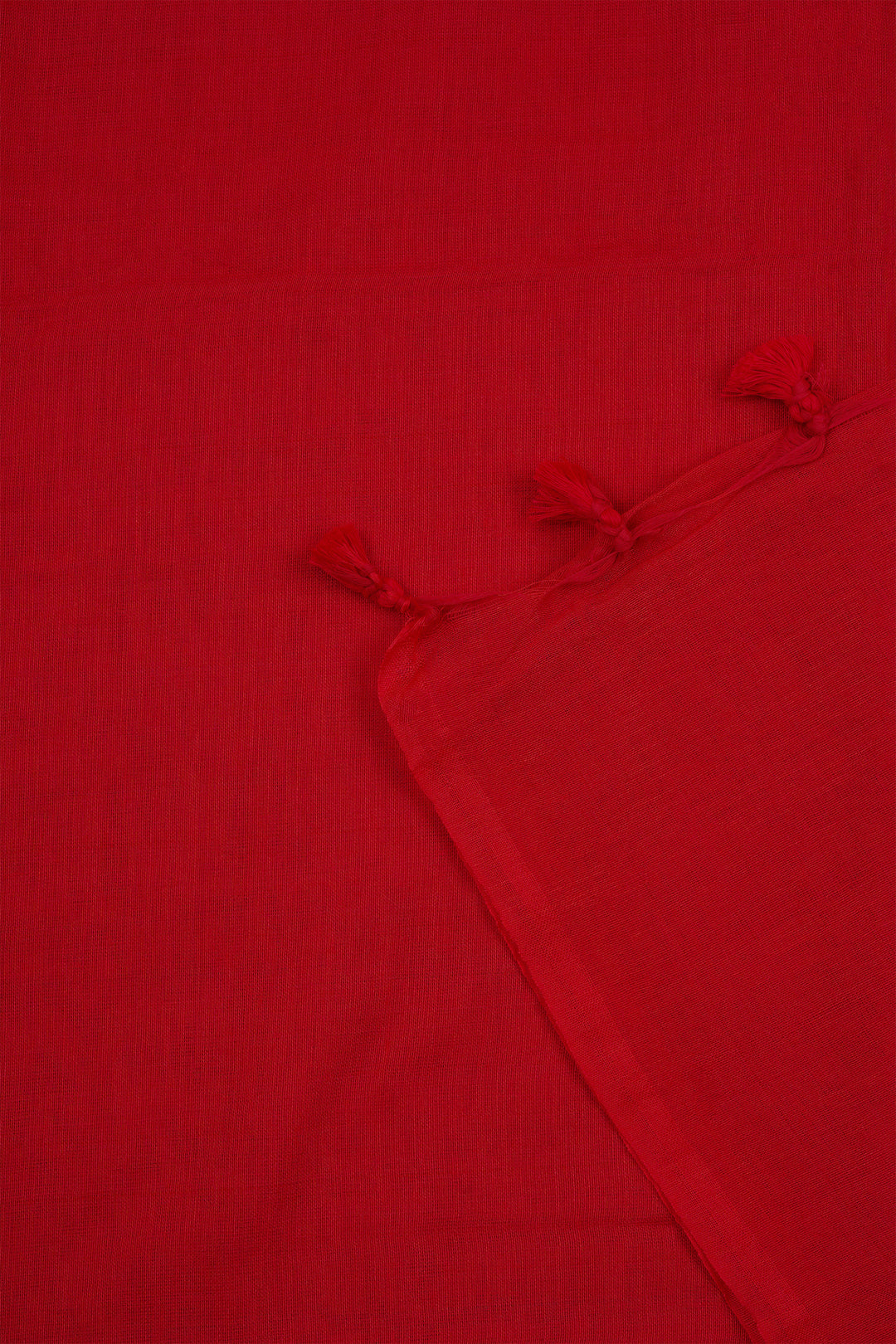 Teejh Takshi Red Mulmul Saree