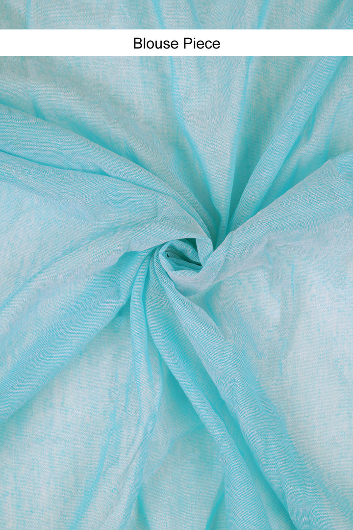 Teejh Takshi Light Blue Mulmul Saree