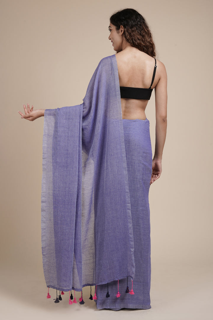 Teejh Takshi Light Purple Mulmul Saree