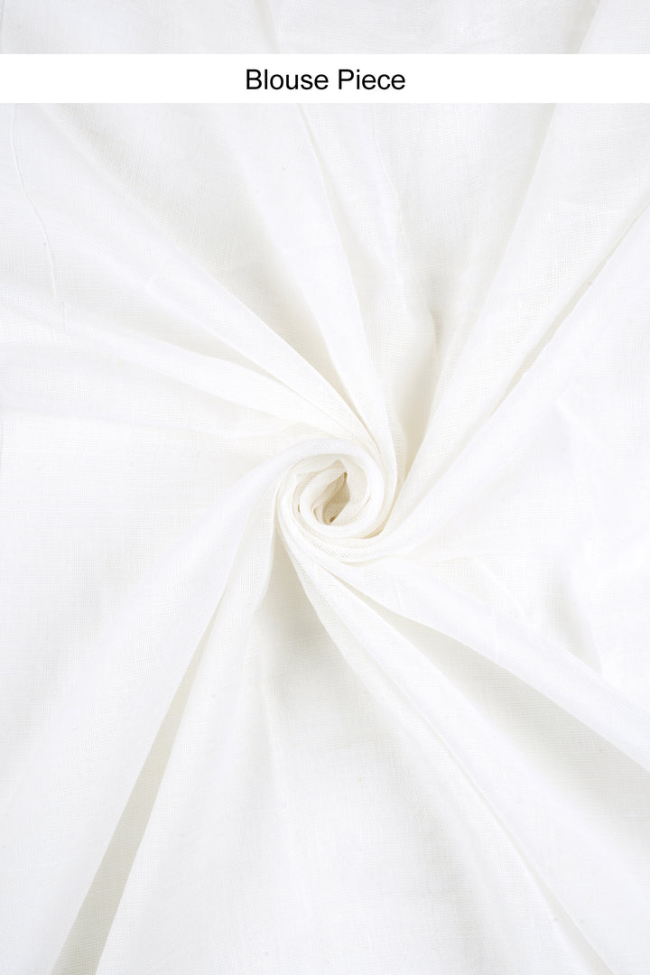 Teejh Jaina Off White Handwoven Saree