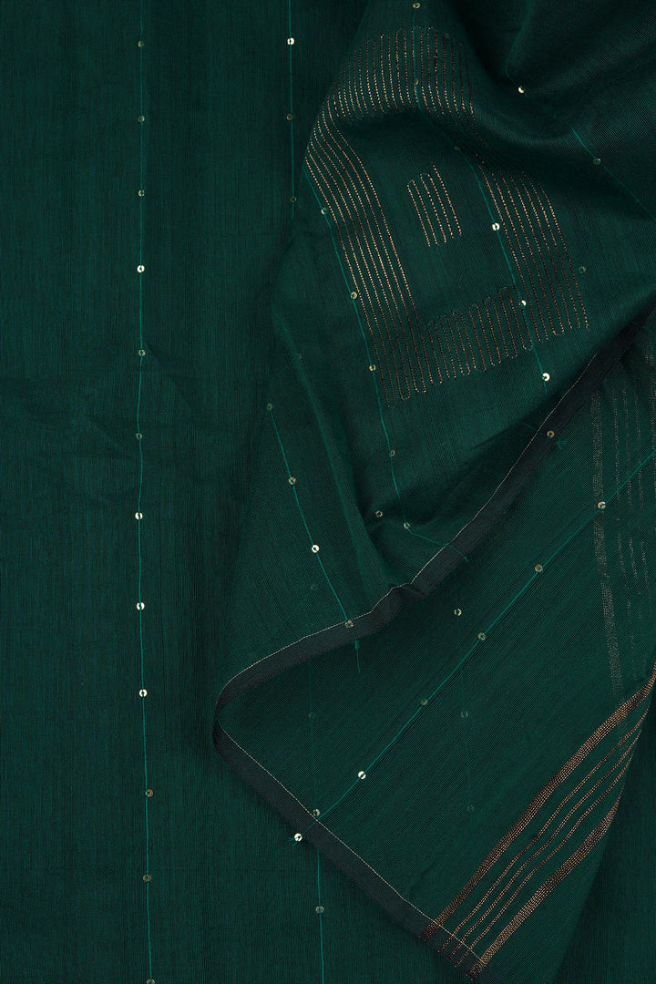 Teejh Zeenat Green Cotton Silk Saree