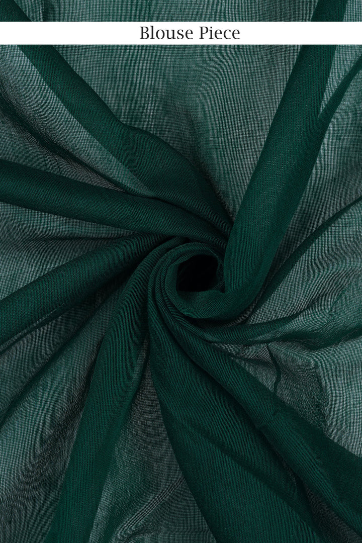 Teejh Zeenat Green Cotton Silk Saree