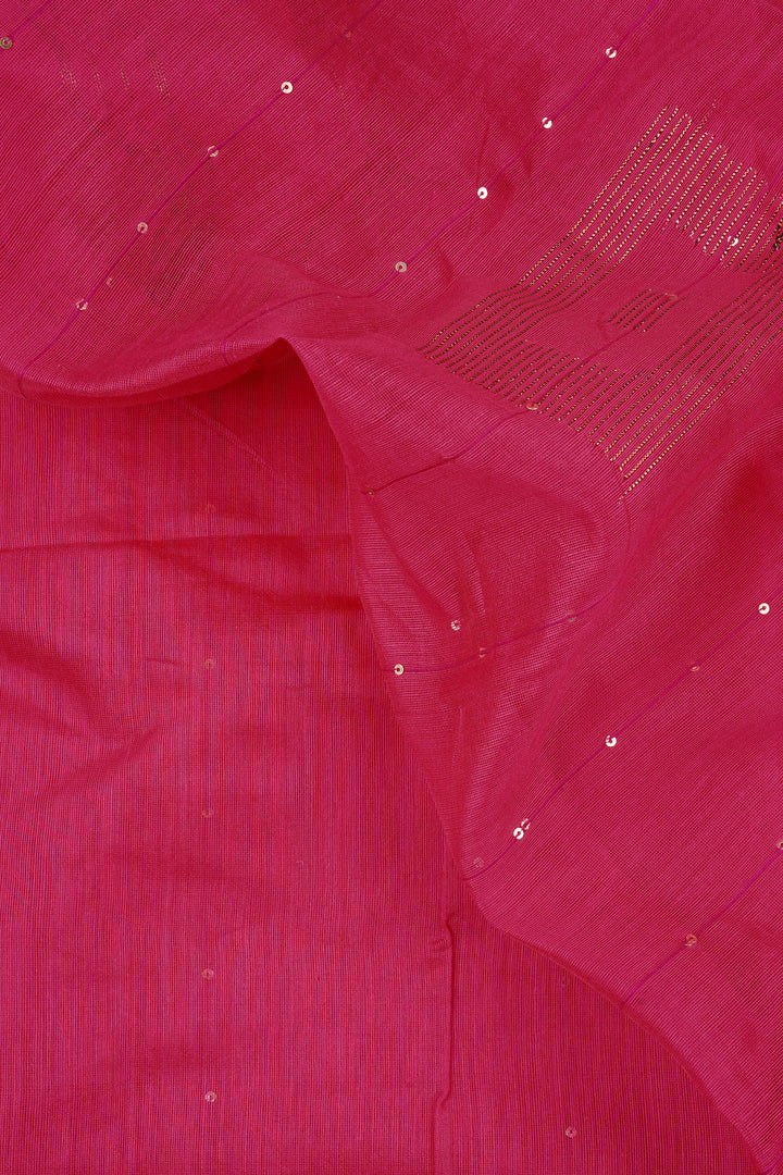 Teejh Zeenat Pink Cotton Silk Saree