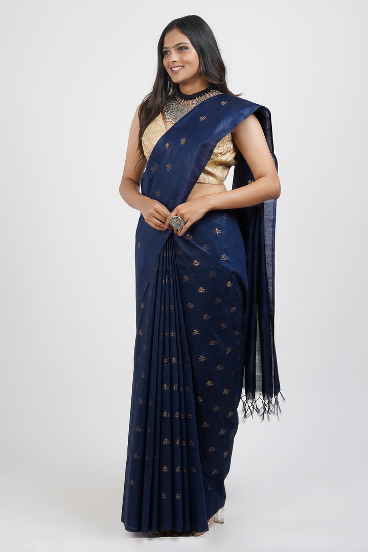 Teejh Lasya Blue  Cotton Silk Saree