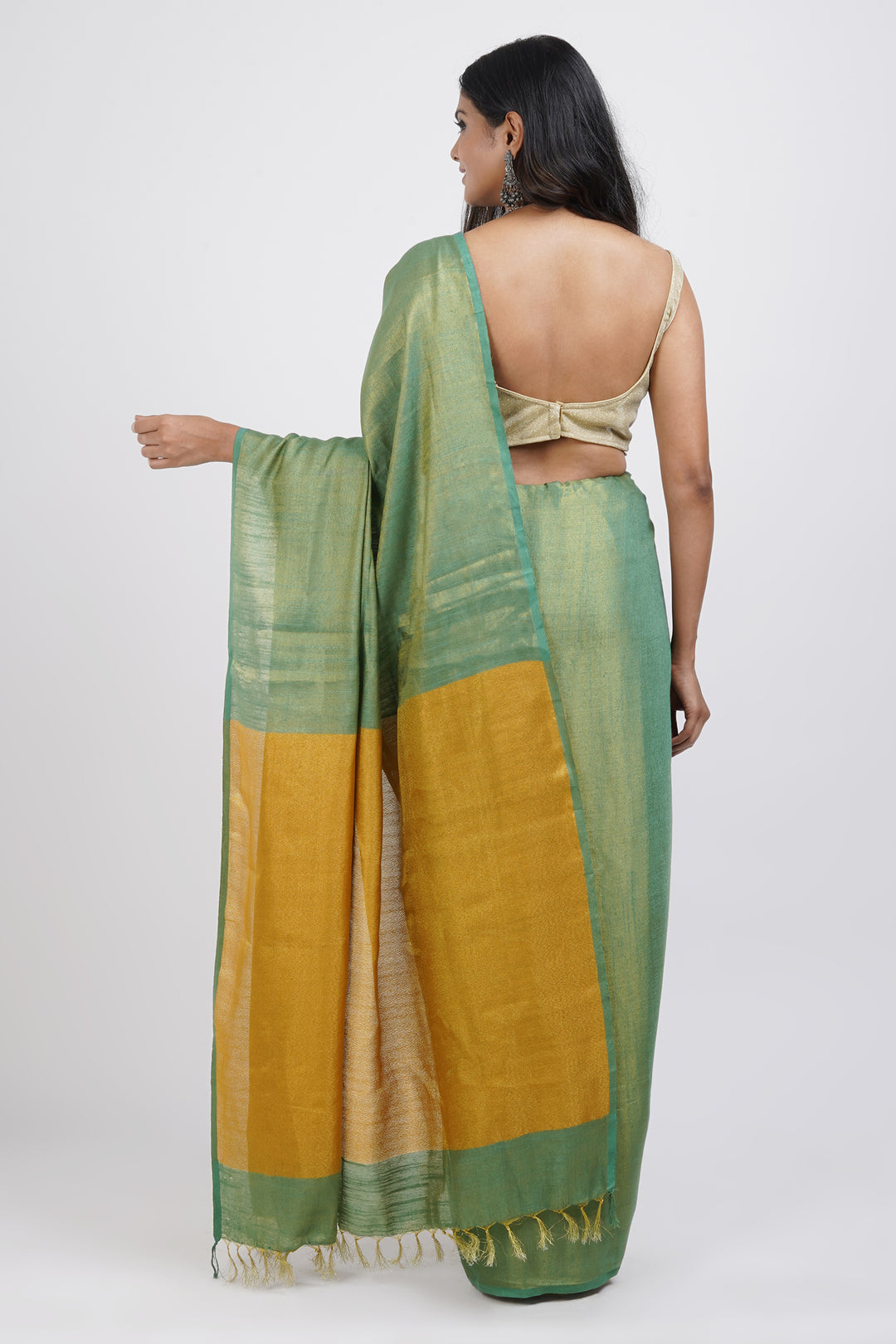 Teejh Shaurya Green Tissue Silk Saree