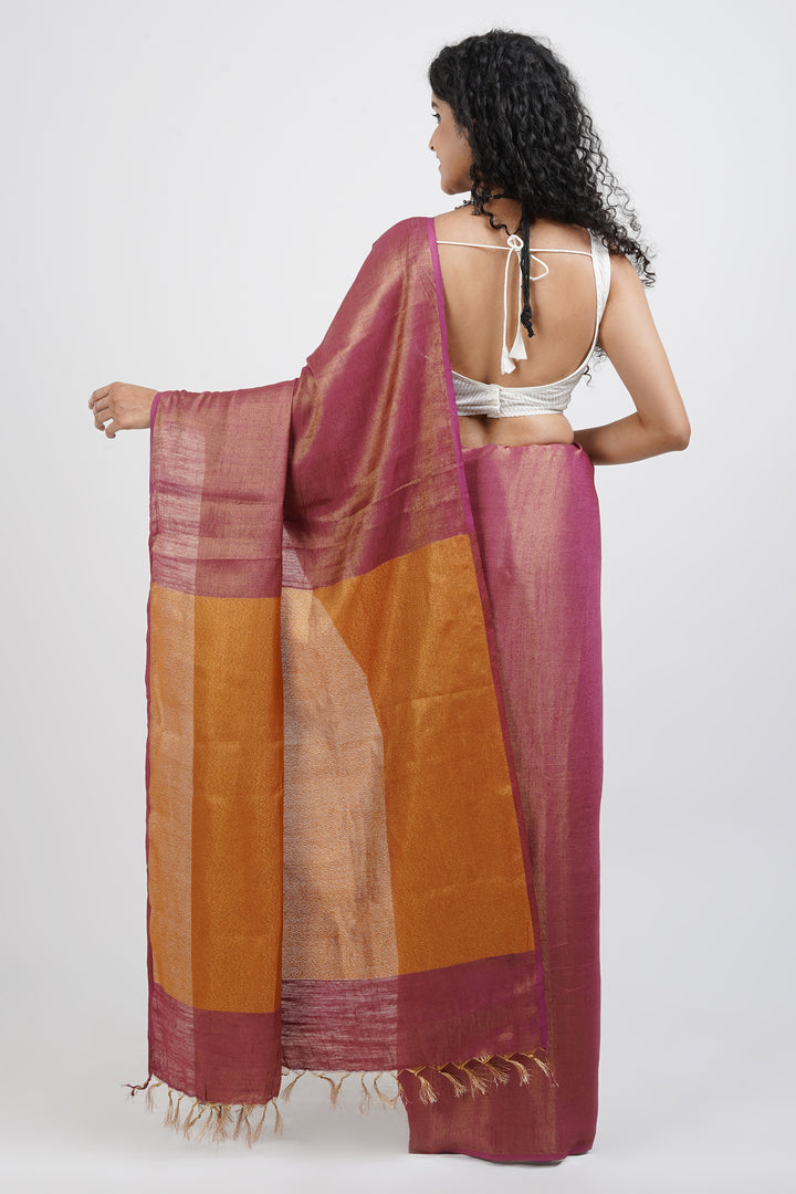 Teejh Shaurya Onion Pink Tissue Silk Saree